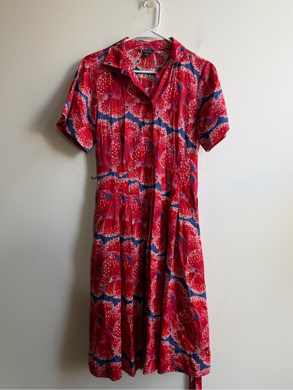 Zac Posen Brooks Brothers Red Floral Shirt Dress - Picture 6 of 8